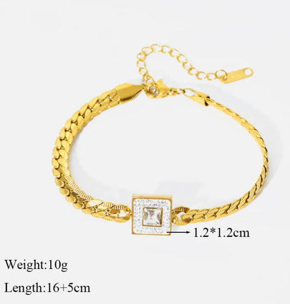 Classic Square Crystal Halo Bracelet