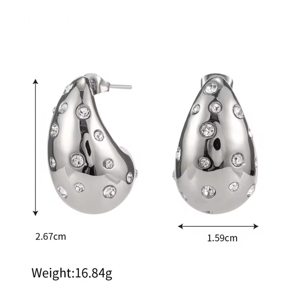 Gold Plated Teardrop Earrings with Pearl &amp; Diamante Accents