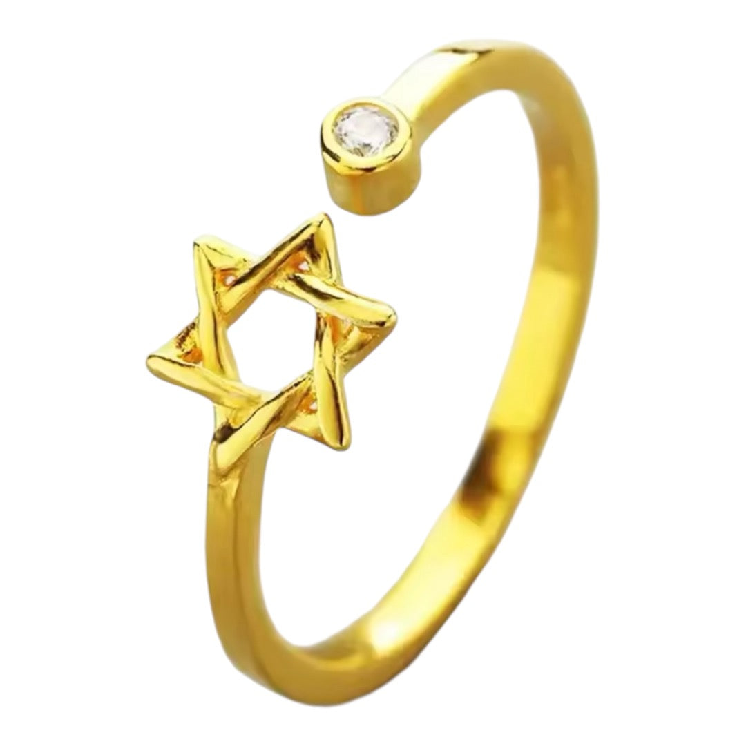 Magen David Star of David Adjustable Ring