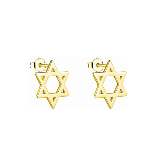 Star of David (Magen David) Stud Earrings - Gold & Silver