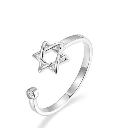 Magen David Star of David Adjustable Ring