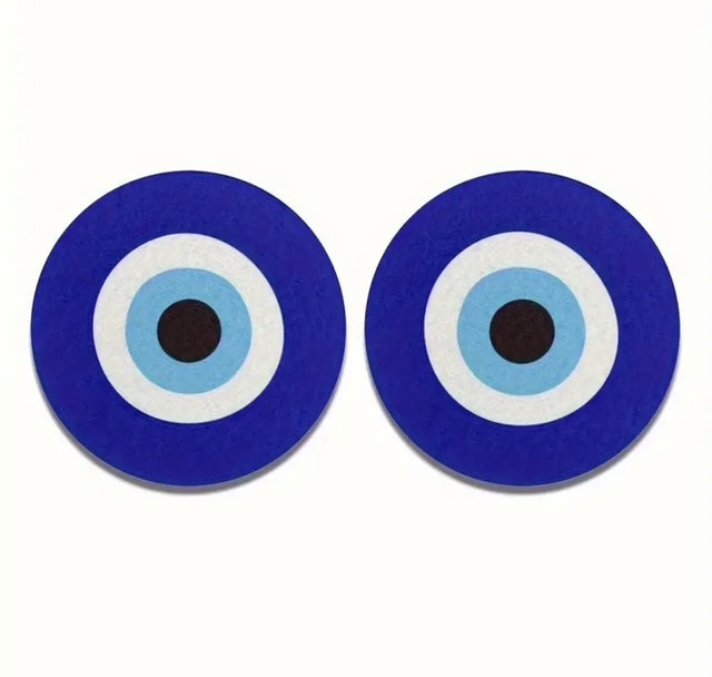 2pc Evil Eye water absorbable car cup holder / coasters