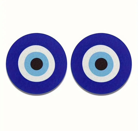 2pc Evil Eye water absorbable car cup holder / coasters