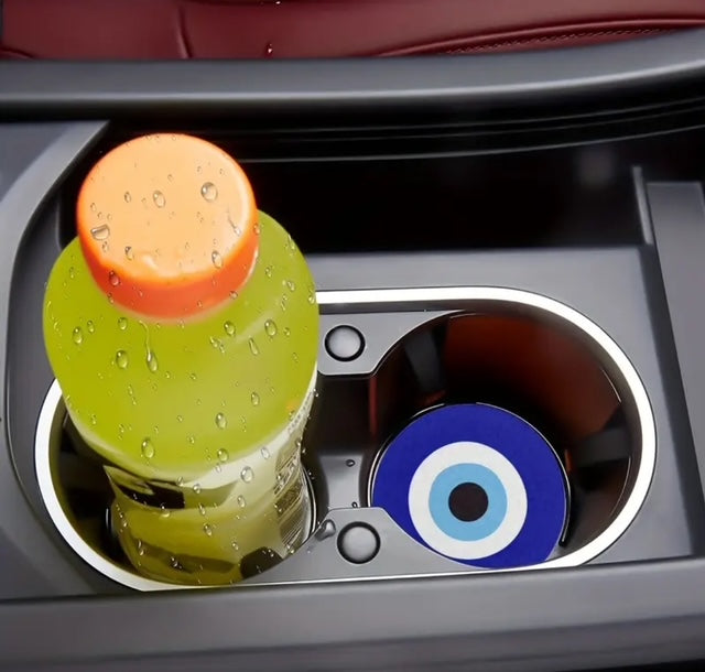 2pc Evil Eye water absorbable car cup holder / coasters