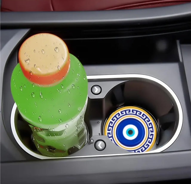 2pc Evil Eye water absorbable car cup holder / coasters