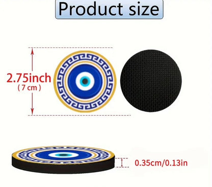 2pc Evil Eye water absorbable car cup holder / coasters