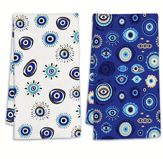 2 Pack Evil Eye 🧿 Dishcloths/ Hand Towels